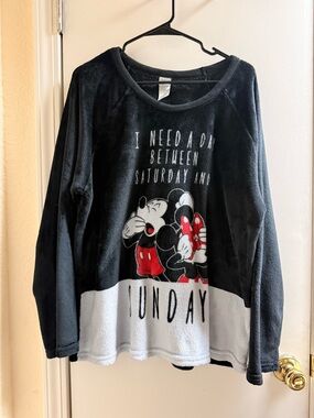 Disney Black and White Comfy Loungewear Top